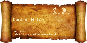 Kontor Milán névjegykártya